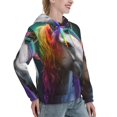 thumbnail image 6 of Wukai Colorful Haired White Horse Print Womens Hoodies Fleece Sweatshirts Long Sleeve Sweaters Pullover Fall Outfits Winter Clothes-XX-Large, 6 of 7