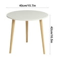 thumbnail image 3 of White Foldable Wooden Small Round Table 16.5" - Tool-Free Assembly, Triangular Base, Lightweight for Bedroom, Balcony & Apartment Use, 3 of 6