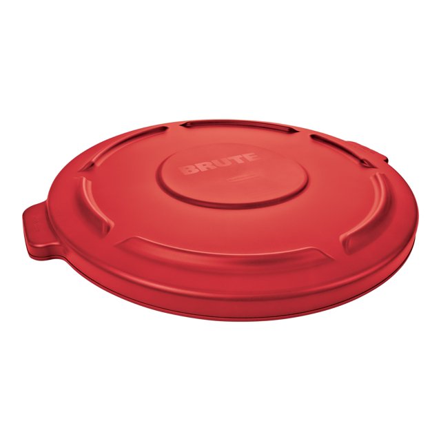 Rubbermaid Commercial Products FG263100RED BRUTE Heavy-Duty Round Trash/Garbage Lid, 32-Gallon, Red