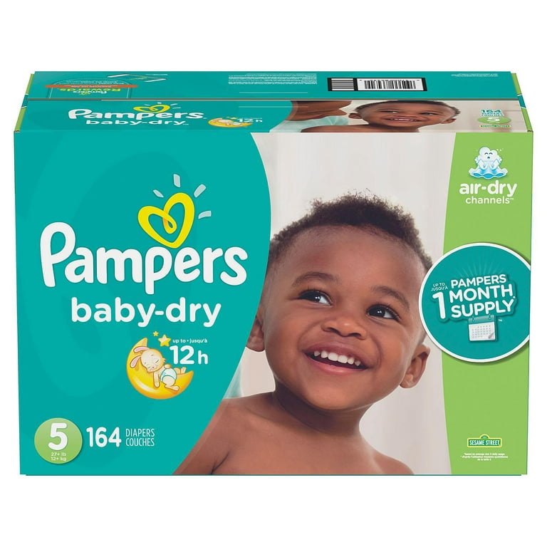  Pampers Swaddlers Disposable Baby Diapers, Size 4, One Month  Supply, 164 Count : Baby