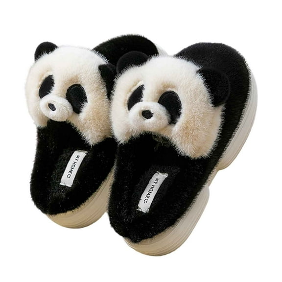 CHUMUD Women's Animal Slippers - Cute Panda Indoor Slippers Warm Plush House Shoes with Thickened Non-Slip Soles, Lovely Holiday Gift