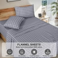 thumbnail image 3 of RUVANTI Flannel Sheets Twin Size - 100% Cotton Double Brushed Twin Sheets Set, Deep Pockets 16 Inches, All Seasons Breathable & Extra Soft Bed Sheets, Warm & Cozy, 3 Piece, Open Grid Check, 3 of 8