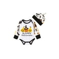 thumbnail image 3 of Seyurigaoka Baby Boys Clothes 2PCS Printed Pattern Romper Pants and Cap, 3 of 9