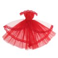 thumbnail image 1 of Vestido de Encaje con Hombros Descubiertos Sunnimix 1/6 BB Rojo, 1 of 8