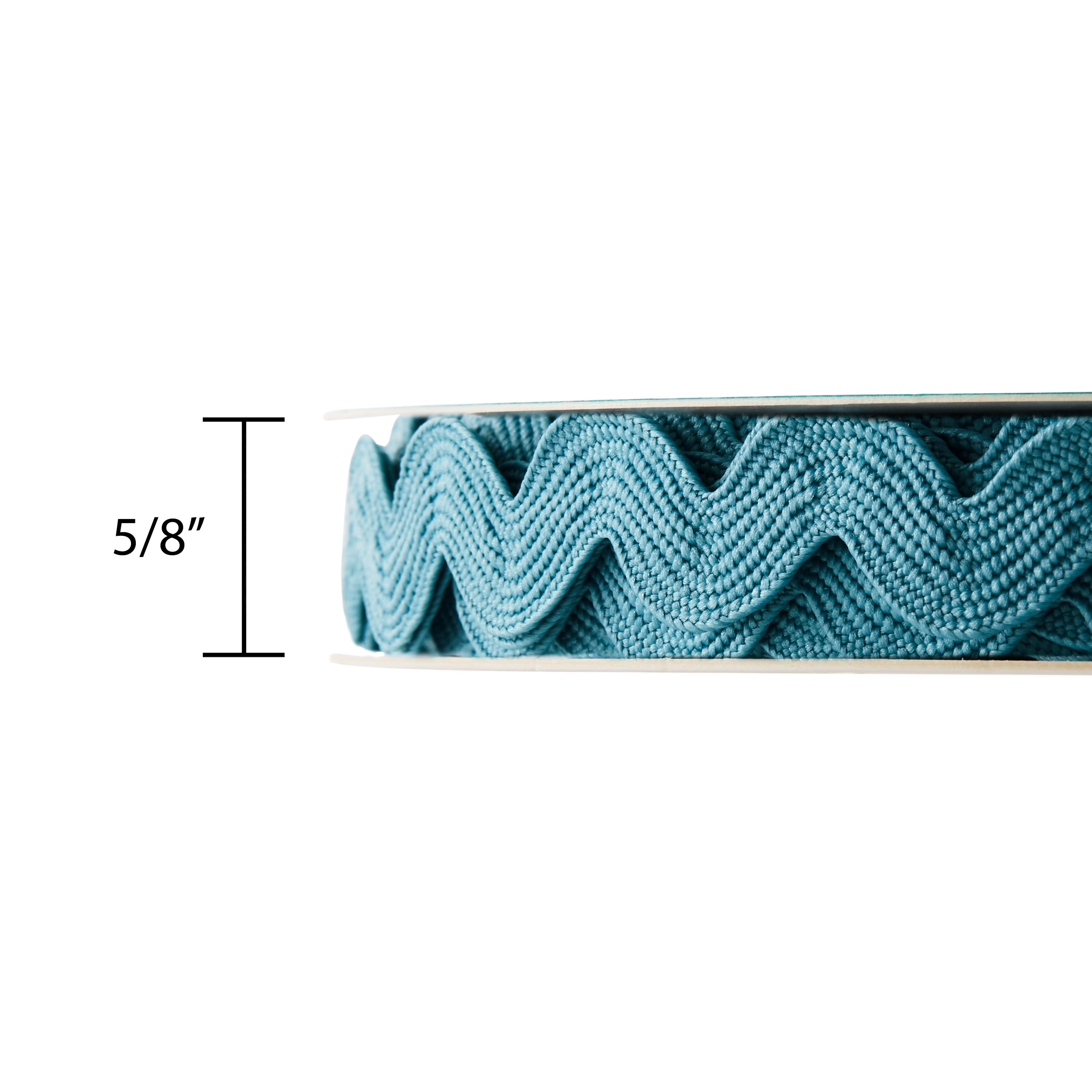 The Pioneer Woman Teal Topaz Polyester Ric Rac Trim Ribbon, 5/8 in x 25 Yards