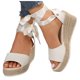 thumbnail image 3 of Bmisegm Women's Summer Fashion Cloth Strap Wedge Sandals Open Toe Fish Mouth Light Sandals Womens Sandals Summer White 7.5, 3 of 7