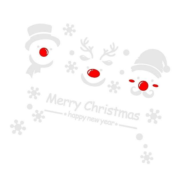 simhoa Christmas Decoration Snowflake Xmas Ball Christmas Tree Window Clings PVC Wall E