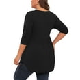 thumbnail image 5 of PINKSIR Women's Plus Size Henley Shirts Peplum V Neck Button Tunic Tops Casual Long Sleeve Blouse 1XL-4X, 5 of 7