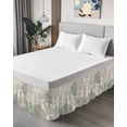 thumbnail image 4 of Sage Green Ocean Wrap Around Bed Skirts for Queen Bed 16" Drop,Bed Skirt with Adjustable Elastic Belt Dust Ruffle Bed Valance for Bedroom Hotel Coastal Grey Coral Starfish Shell Bed Frame Cover, 4 of 7