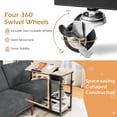 thumbnail image 4 of Yardi Yard Adjustable C-Shaped Bedside Table with Wheels-Natural, Side Table, Chairside Table Narrow End Table for Bedroom Living Room Kitchen, 4 of 8