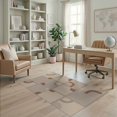 thumbnail image 2 of ODIKA 4'x6' Clay And Sand Pink Geometric Design Washable Area Rug Modern Abstract Pattern with Curved Motifs Stain Resistant, Low Pile, Easy Care for Dorm Room, Small Living, 2 of 7