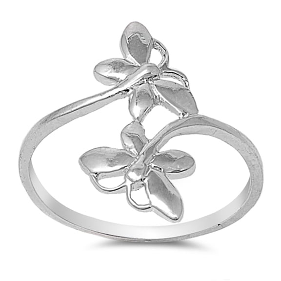 Open Twisted Butterfly Animal Ring .925 Sterling Silver Band Jewelry Female Male Unisex Size 4