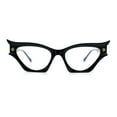 thumbnail image 3 of Vintage Golden Era Narrow Cat Eye Luxury Chic Plastic Sunglasses Black - Clear, 3 of 8