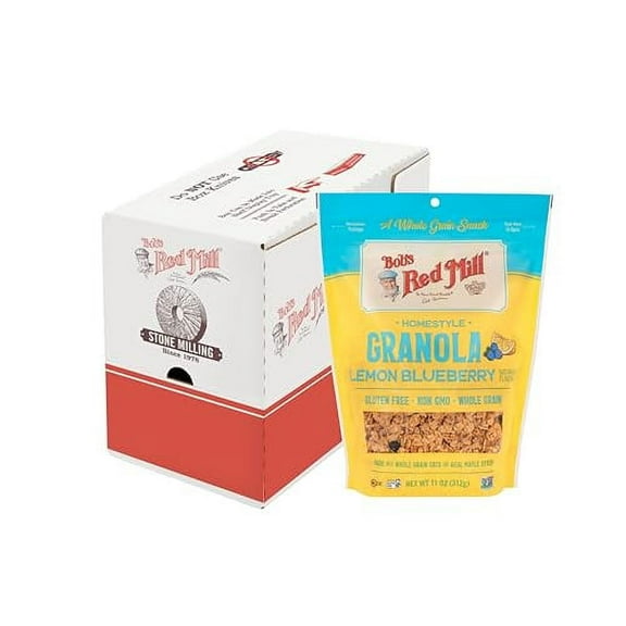 Bob's Red Mill Lemon Blueberry Granola, 11oz (Pack of 6) - Non GMO, Whole Grain, Kosher
