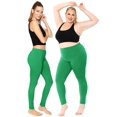 thumbnail image 2 of Stretch Is Comfort Women's Cotton Full Length Leggings Kelly Green 3X, 2 of 6
