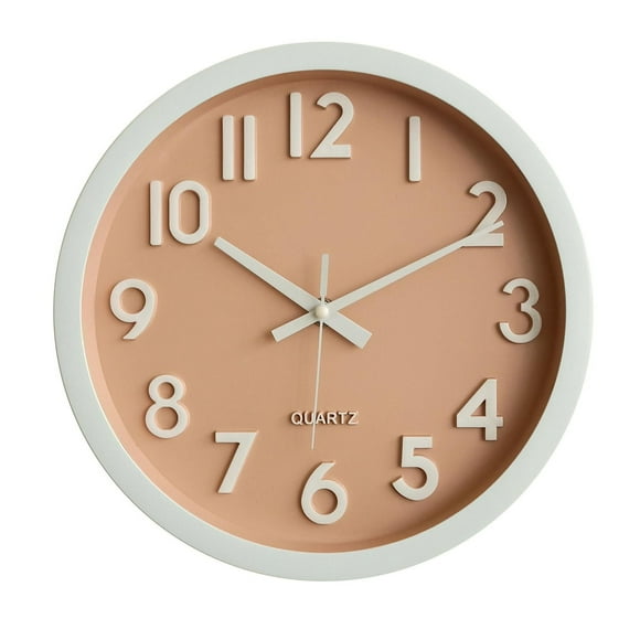 HORLOGE MURALE EN PLASTIQUE CADRAN ROSE 10 "