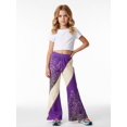 thumbnail image 2 of Girls Wide Leg Flared Pants, Digital Print Bell Bottom Trousers, Casual Slim-Fit Kids Outfit for Spring Summer Wear, Ages 4-13, 2 of 6