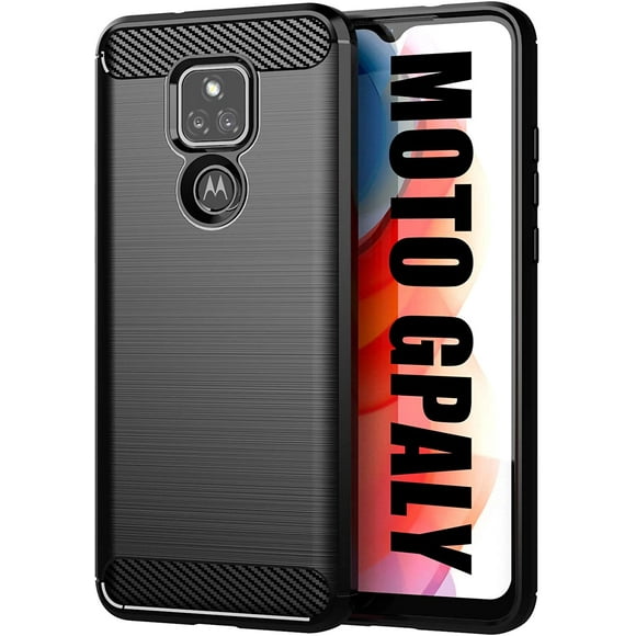 Jusy case for Motorola Moto G Play 2021, Carbon Fiber Soft Case with Cooling Grid Groove[Heat