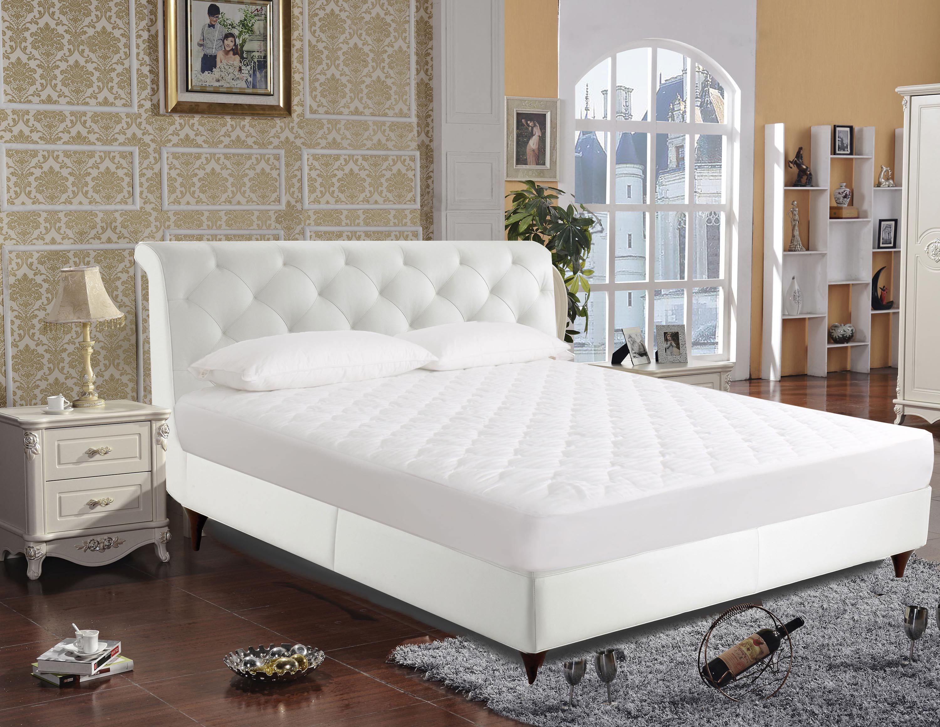 cotton quilted queen mattress pad