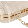 thumbnail image 5 of Womens Jane Satin Pleated Clutch Evening Bag Crossbody Bag Purse with Pearl Chain for Bridal Wedding Party Prom, 5 of 8