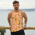 thumbnail image 6 of KLL Plaid Sunflower Print Men's Muscle Gym Workout Stringer Tank Tops Bodybuilding Fitness T-Shirts Tank Tops Men-3X-Large, 6 of 7