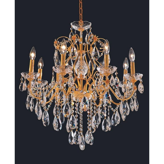 2016 St. Francis Collection Chandelier D:26in H:23in Lt:8 Gold Finish (Royal Cut Crystals)