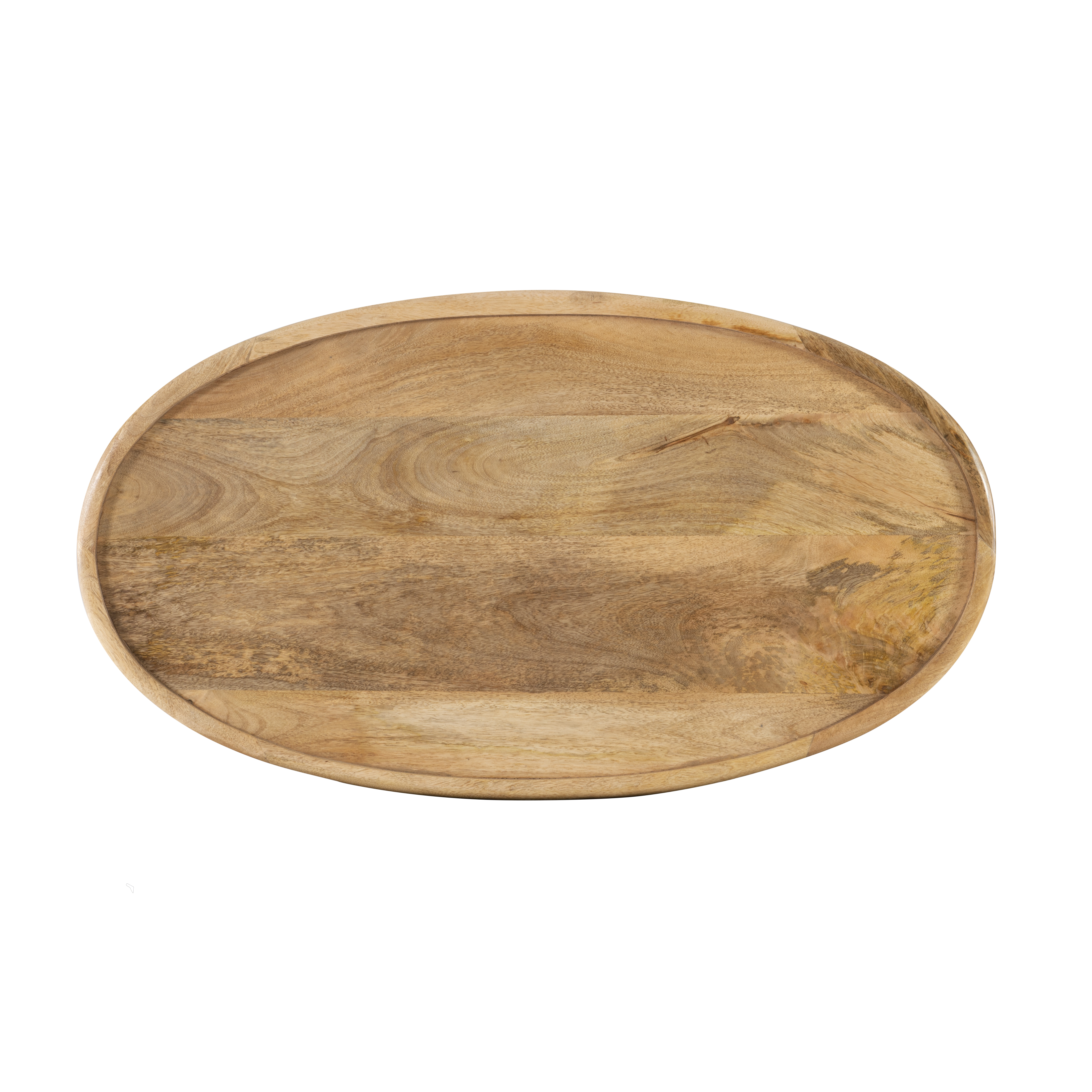 Kacey Carved Wood Oval Coffee Table, Natural