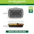 thumbnail image 3 of Meal Prep Containers, 50 Packs Plastic Food Storage Containers with Lids, 32oz Bento Box Reusable, To Go Containers Disposable, BPA Free, 3 of 13