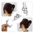 thumbnail image 6 of Unique Bargains 1pc Metal Hair Claws Hair Clips Hair Barrettes for Women Silver Tone 4.65''x1.85''x1.42'', 6 of 7