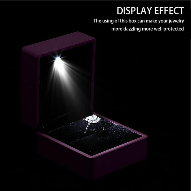 LED Ring Box Illuminated Ring Box For Marriage Proposal Ring Box With LED Interior Lighting For Engagement Wedding