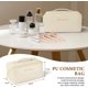 thumbnail image 2 of Bolsa de cosméticos grande blanca con asa, bolsa de cosméticos de viaje, bolsa de aseo portátil impermeable para mujer, bolsa de cosméticos de cuero PU grande JM JM, 2 of 5
