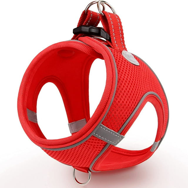 Arnés para perros, chaleco reflectante transpirable para perros pequeños, talla S, rojo.