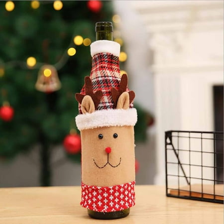 

WMYBD Christmas Decorations Gifts Red Wine Bag Wine Bottle Set Home Table Decoration Christmas Party Supplies