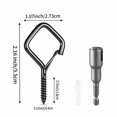 thumbnail image 2 of Ganchos de tornillo con argolla de metal Emiluil, 42 piezas, uso rudo, 5,5 cm, 2 of 8