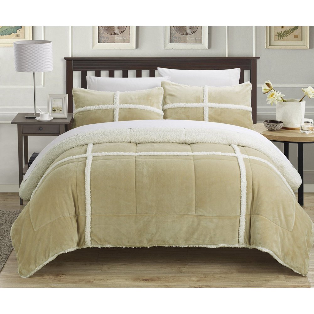Chiron 2Piece Sherpa Lined Comforter Set
