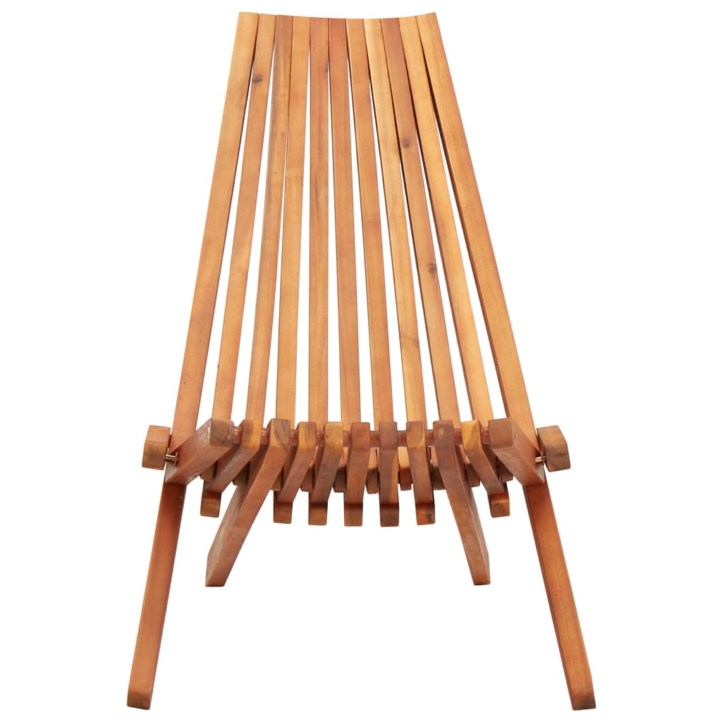 vidaXL 1/2x Solid Acacia Wood Folding Outdoor Lounge Chairs Deck Chair Seat - image 2 of 15