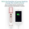 thumbnail image 4 of Nano Facial Mister portátil, vaporizadores para el cuidado facial con 2 boquillas pulverizadoras, recargable por USB, tanque de agua visual, rosa, 4 of 5