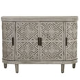 thumbnail image 3 of 47.2" Wooden Accent Storage Cabinet, Kitchen Buffet Sideboard with Antique Pattern Doors for Dining Room, Entryway,Hallway-Antique Gray, 3 of 9