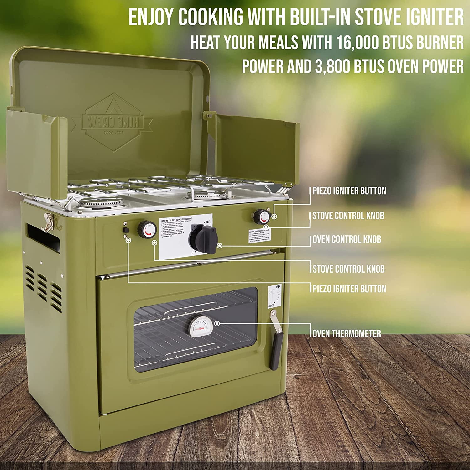 Hike Crew Outdoor Gas Camping Oven W/Carry Bag, 2 Burner Portable Propane-Powered  Stove - Walmart.com