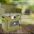 thumbnail image 5 of Hike Crew Camping Oven & Stove 2-Burner Portable Propane Cooker with Igniter Thermometer Carry Bag Green, 5 of 7