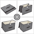 thumbnail image 4 of 3 Pack Storage Bins with Lids, Foldable Fabric Closet Organizer Boxes, Gray, 14.2 x 9 x 9.5in, 4 of 8