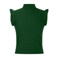 thumbnail image 5 of Jjayotai Women's Sweater Vest, Ruffle Armhole Solid Casual Mock Neck Sleeveless Knitted Sweaters Streetwear Green S, 5 of 8