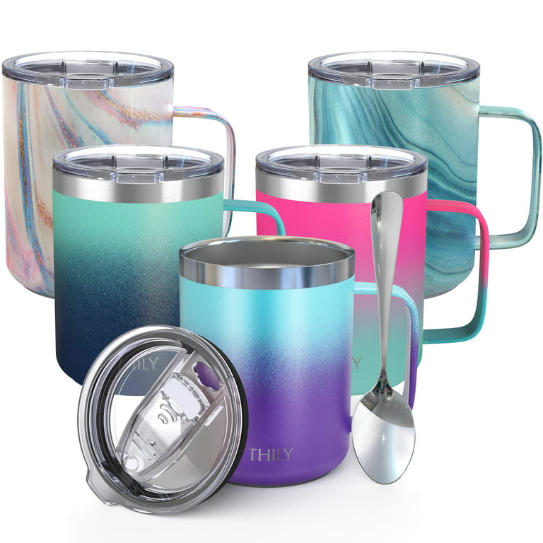  VOLCAROCK 16oz Stainless Steel Togo Coffee Travel Mug, Spill  Proof Tea Mug with Handle and Lid, Lightweight and Durable, Great for  Office Home and Outdoor Use (Purple): Home & Kitchen