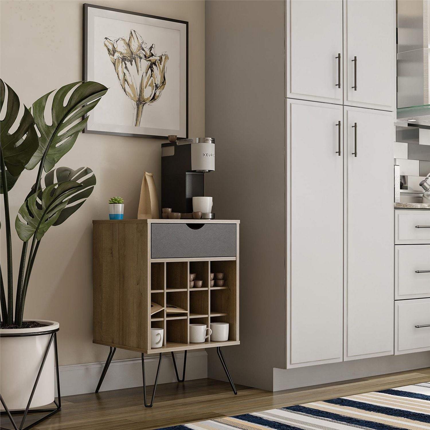 Support Concord Beverage Stockage, Naturel / Noir