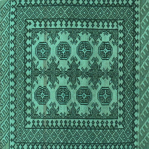 Ahgly Company Indoor Square Southwestern Turquoise Blue Country Area Rugs, 6' Square