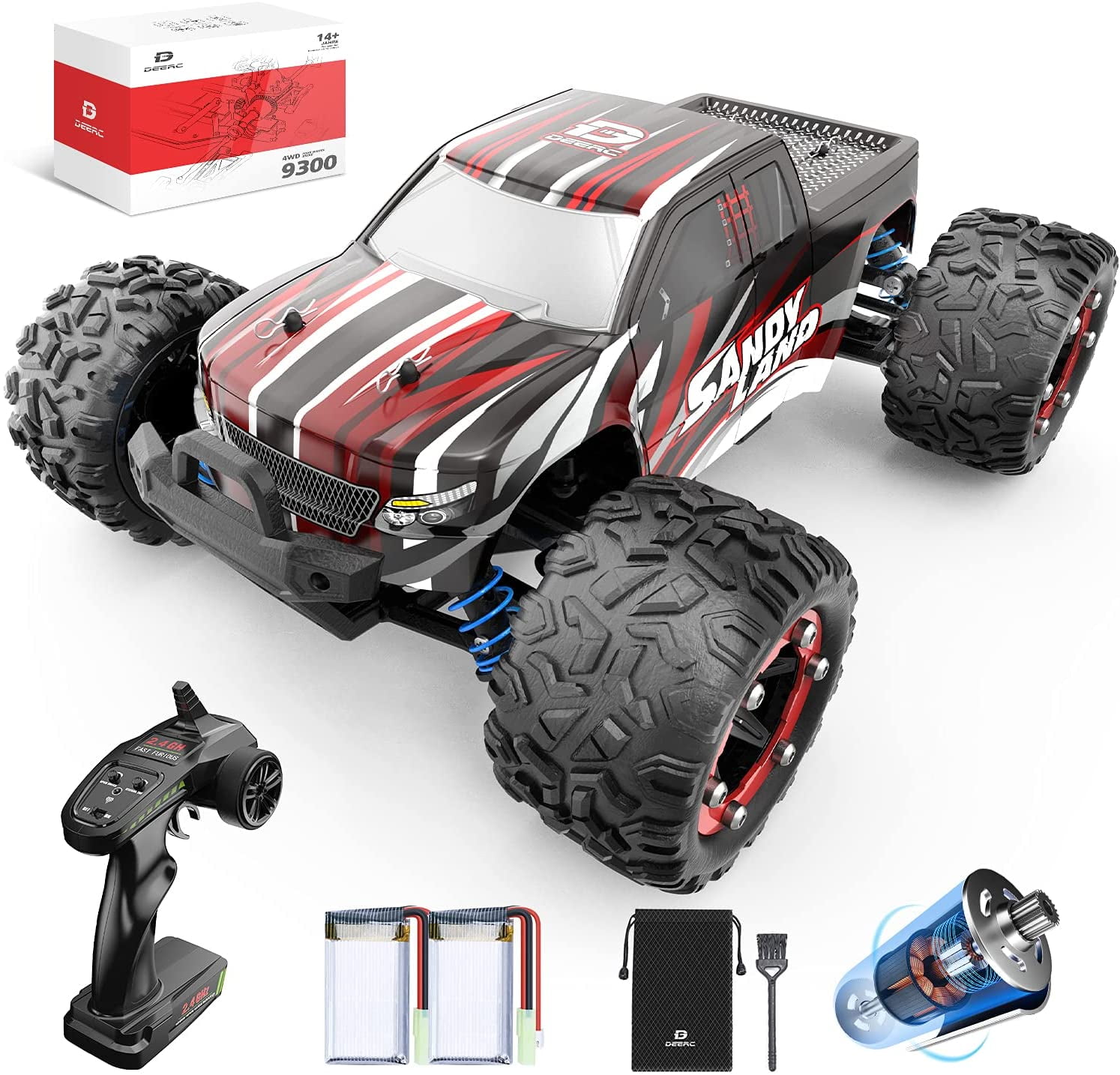 1/18 Scale Rc Trucks 4WD Off Road Racing Vehicle 2.4Ghz Radio Remote Control Car Rc Remote Control Cars High Speed Electric Vehicle for Kids Adults 