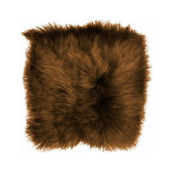 15" x 15" x 2" Rusty Brisa Sheepskin Square Chair Pad