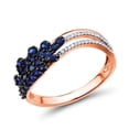thumbnail image 2 of 14K Gold Sparkling Diamond and Natural Blue Sapphire Luxury Fine Jewelry Rings for Women Genuine Rose Gold White Ring, 2 of 2
