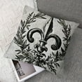 thumbnail image 7 of nygtbtfer  Cushion Covers Retro Letter Paper Fleur De Lis Vintage Style Square Soft,Pillow Cases Decor for Couch Bedroom Sofa Living Pack of 2 Size  White, 7 of 7