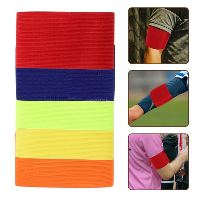 IFANLANDOR 5Pcs Football Captain Band with Wear Resistant Material for Team Leader in Assorted Colors